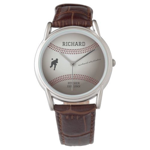 Personalized Mens Inspired Baseball Souvenir Gift Watch