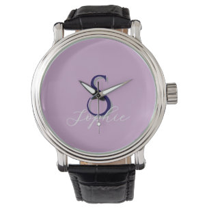 Personalized Men's Monogram Name in Lavender Watch