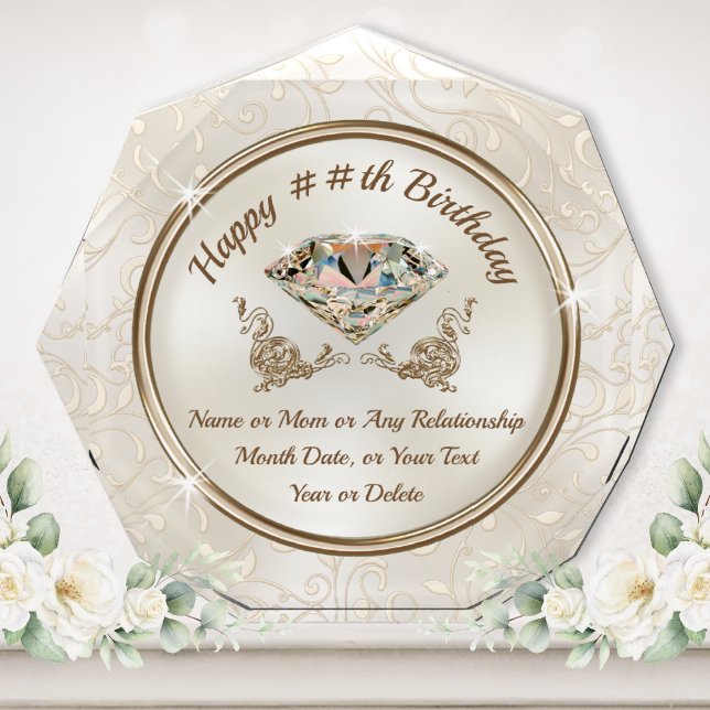 Personalized, Men's or Women's Birthday Gifts, Acrylic Award (Best 75th birthday gift for mom. Personalized 75th birthday gifts are great birthday gifts for mom.)