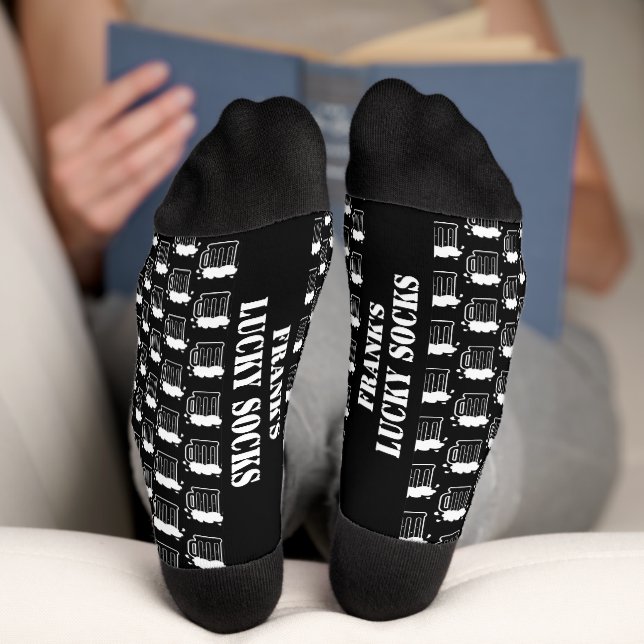 Personalized men's socks with funny beer jug print (Bottom)