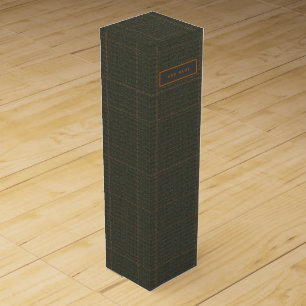 Personalized Mens Tweed Look Pattern WineBox Wine Box