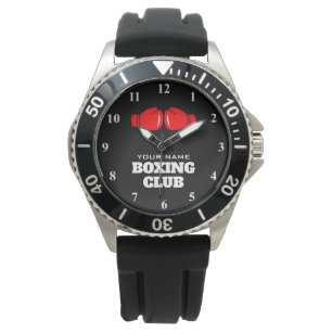 Personalized men's watch with boxing glove logo