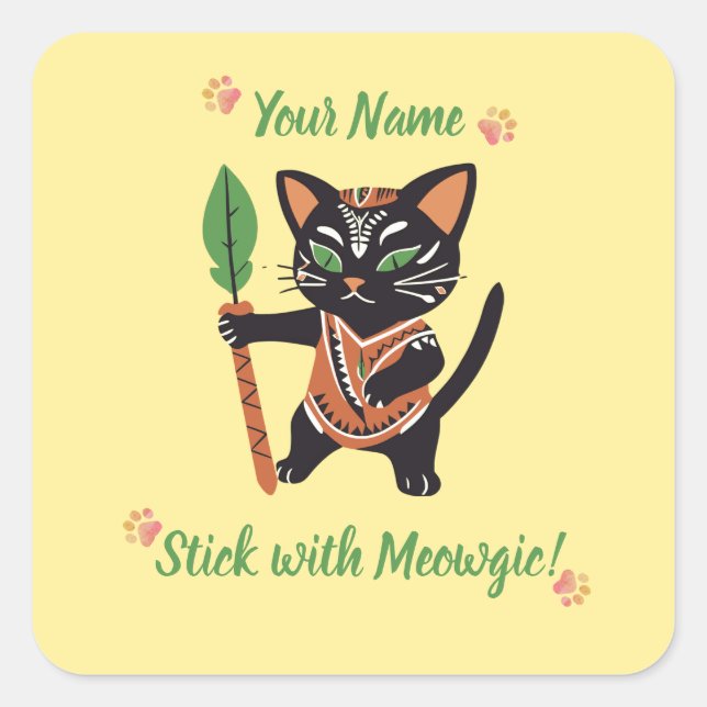 Personalized Meowgic Cat Sticker Gift! (Front)