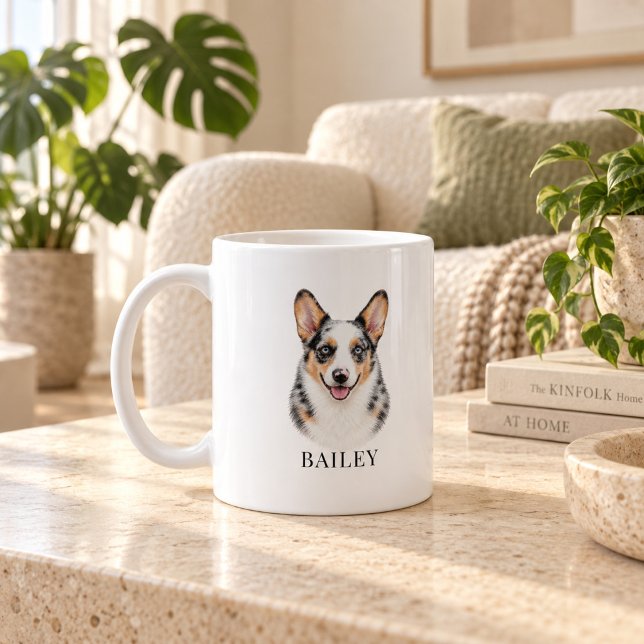 Personalized Merle Corgi Mug (Creator Uploaded)