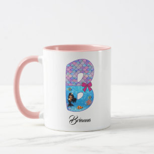 Personalized Mermaid Alphabet Letter B Mug