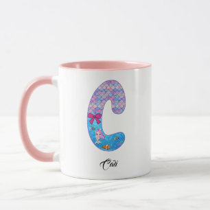 Personalized Mermaid Alphabet Letter C Mug