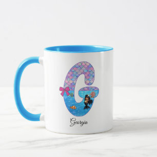 Personalized Mermaid Alphabet Letter G Mug