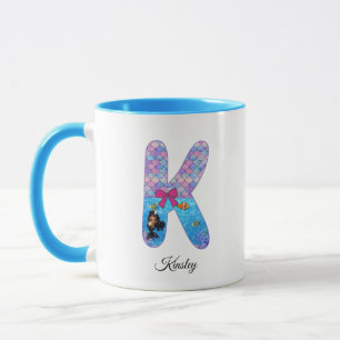 Personalized Mermaid Alphabet Letter K Mug