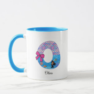 Personalized Mermaid Alphabet Letter O Mug