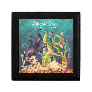 Personalized Mermaid and Seahorse Under the Sea Gift Box