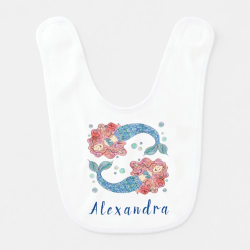 Personalized Mermaid Baby Bib