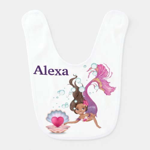 Personalized Mermaid Baby Bib