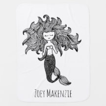 Personalized Mermaid Baby Blanket
