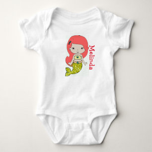 Personalized Mermaid Baby One Piece Tshirt
