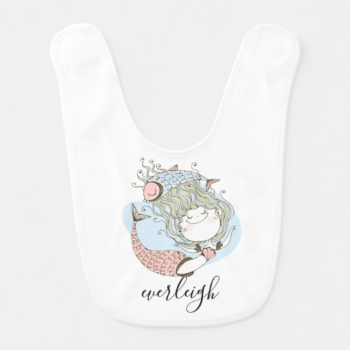 Personalized Mermaid Babys  Baby Bib