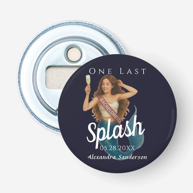 personalized mermaid bachelorette Beach Bottle Opener (Front)