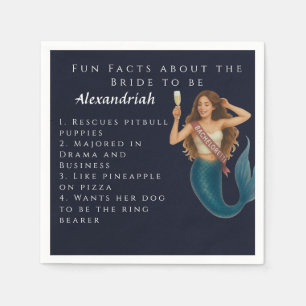 Personalized Mermaid Bachelorette Party Invite Napkins