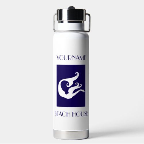 Personalized Mermaid Beach House Water Bottle