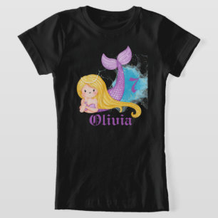 Personalized mermaid birthday girl T-Shirt