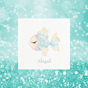 Personalized Mermaid Birthday Party Napkins