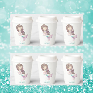 Personalized Mermaid Birthday Party Paper Cups
