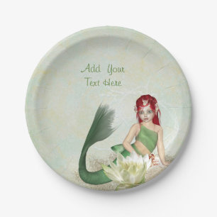 Personalized Mermaid Birthday Party Paper Plates