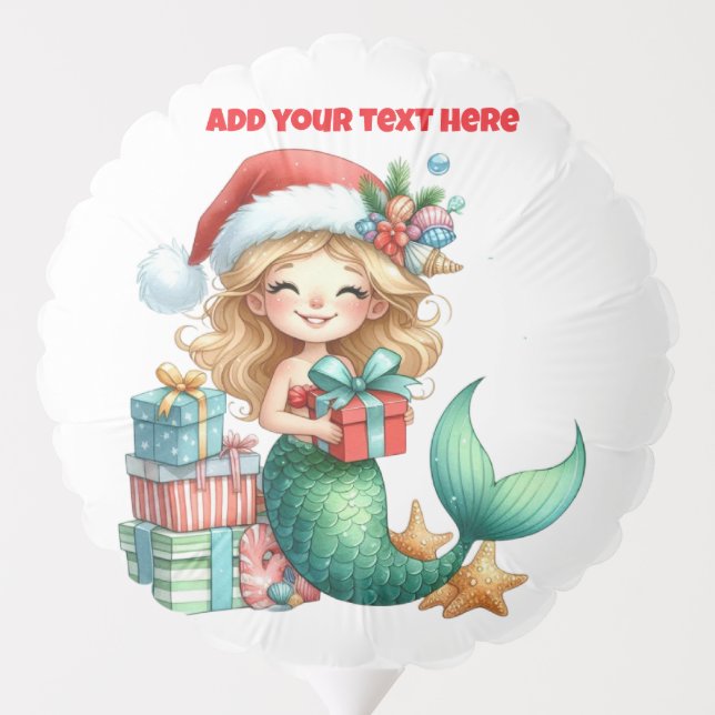 Personalized Mermaid Christmas Balloon  (Back)