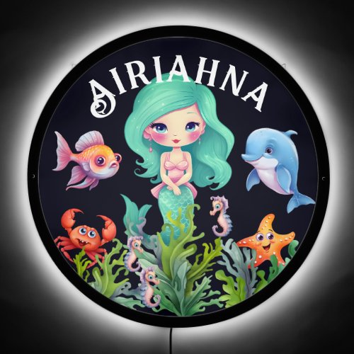 Personalized Mermaid  Dolphin Crab Girlss light LED Sign