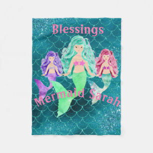 Personalized Mermaid Fleece Blanket