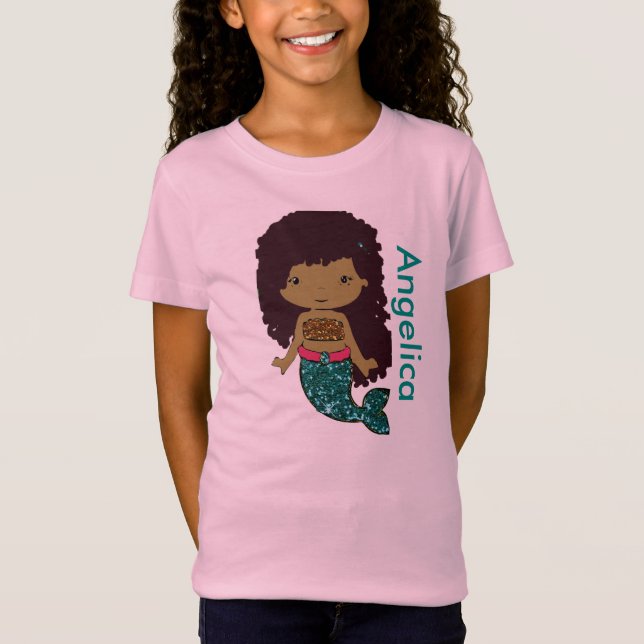 Personalized Mermaid Girl's shirt (Front)