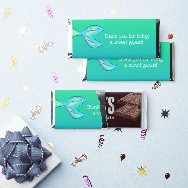 Personalized Mermaid Hershey Bar Favors (Front)