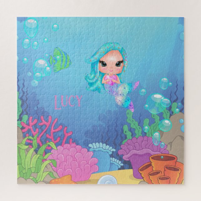 Personalized Mermaid  Jigsaw Puzzle (Vertical)