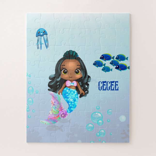 Personalized Mermaid  Jigsaw Puzzle (Vertical)