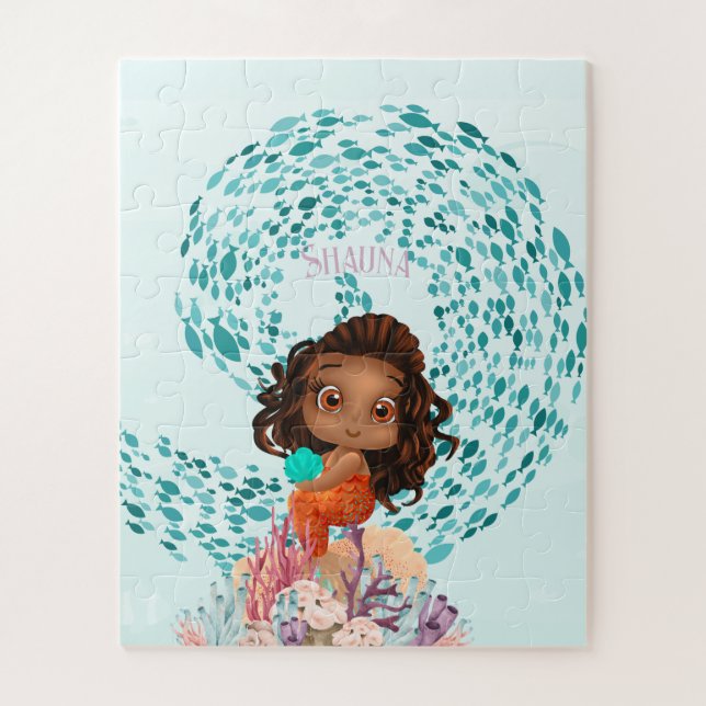 Personalized Mermaid  Jigsaw Puzzle (Vertical)