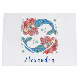 Personalized Mermaid Large Gift Bag