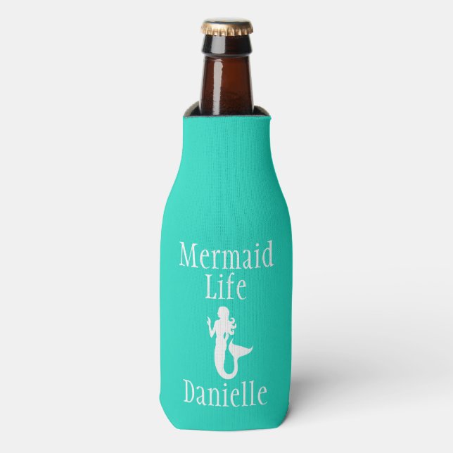 Personalized Mermaid Life Bottle Cooler (Bottle Front)