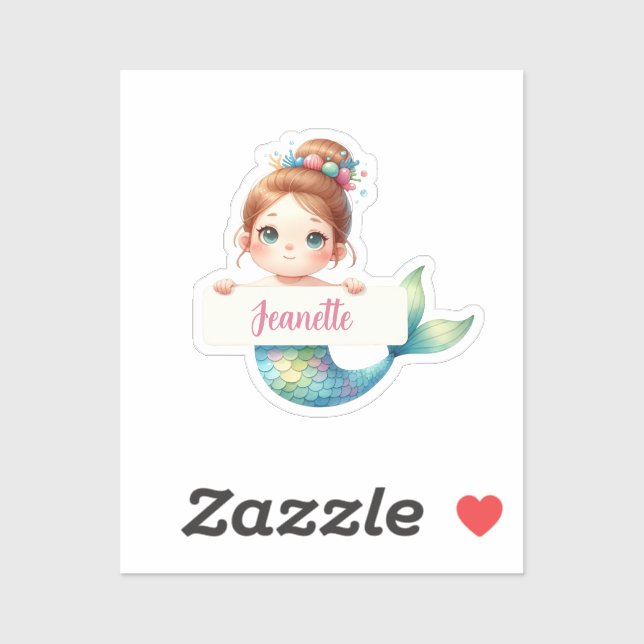 Personalized Mermaid Magic - Custom Name Sticker f (Sheet)