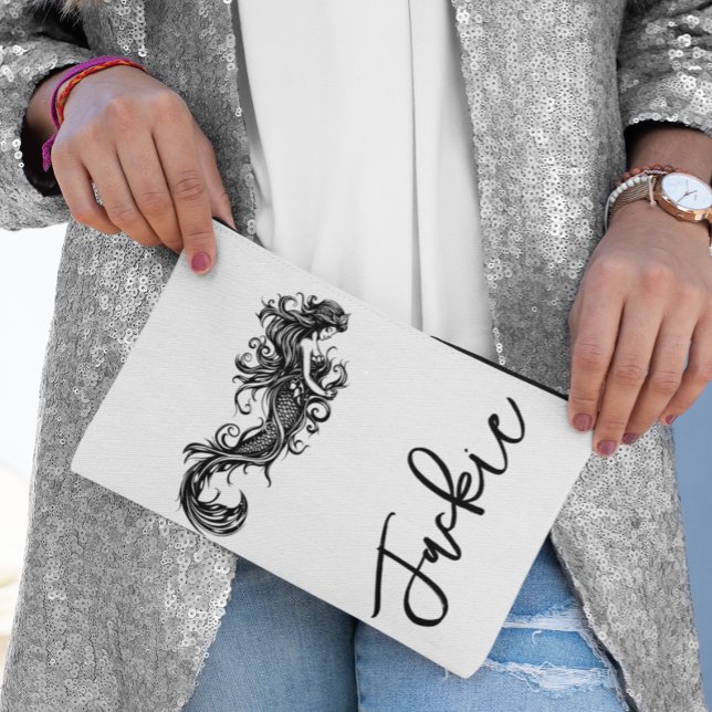 Personalized Mermaid Monogram Accessory Pouch (Creator Uploaded)