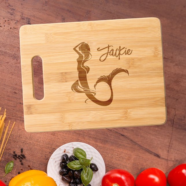 Personalized Mermaid Monogram Engraved Cutting Board (Creator Uploaded)