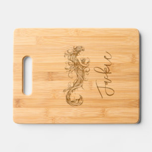 Personalized Mermaid Monogram Engraved Cutting Board
