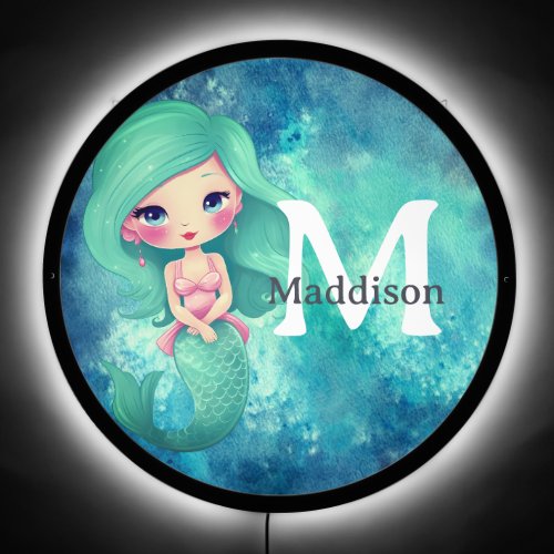 Personalized  Mermaid  Monogrammed Girlss light LED Sign