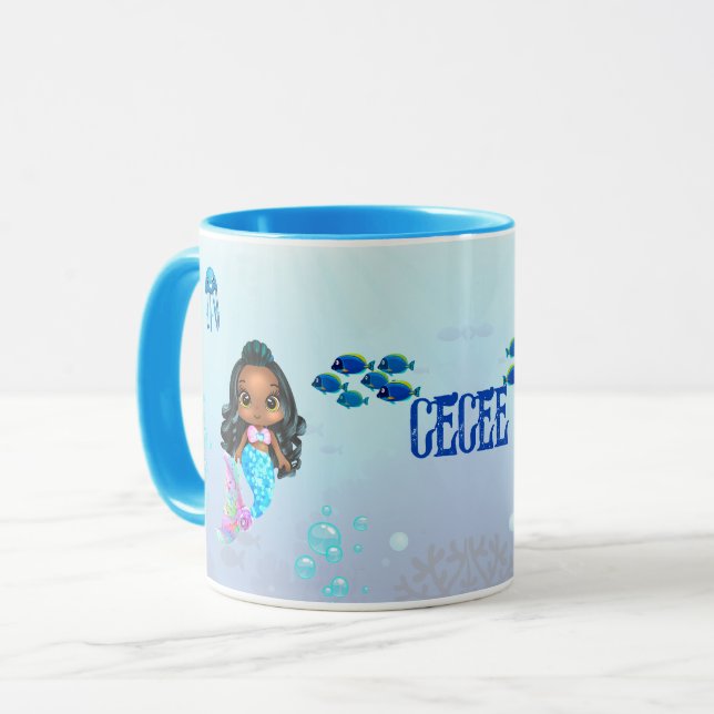 Personalized Mermaid  Mug (Front Left)