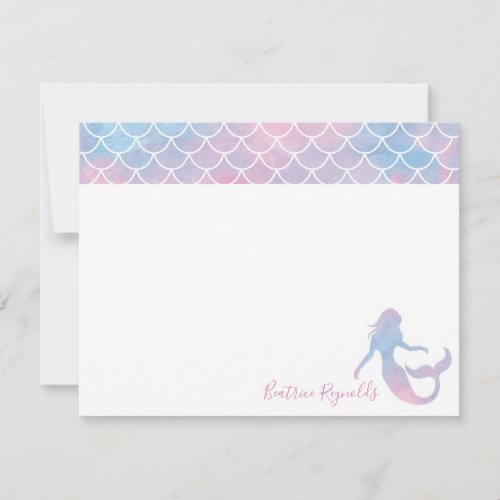 Personalized Mermaid Note Card