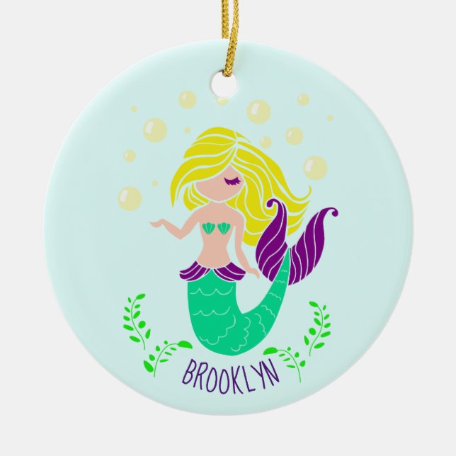 Personalized Mermaid Ornament (Front)