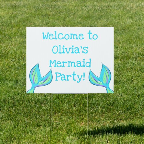 Personalized Mermaid Party Welcome Sign