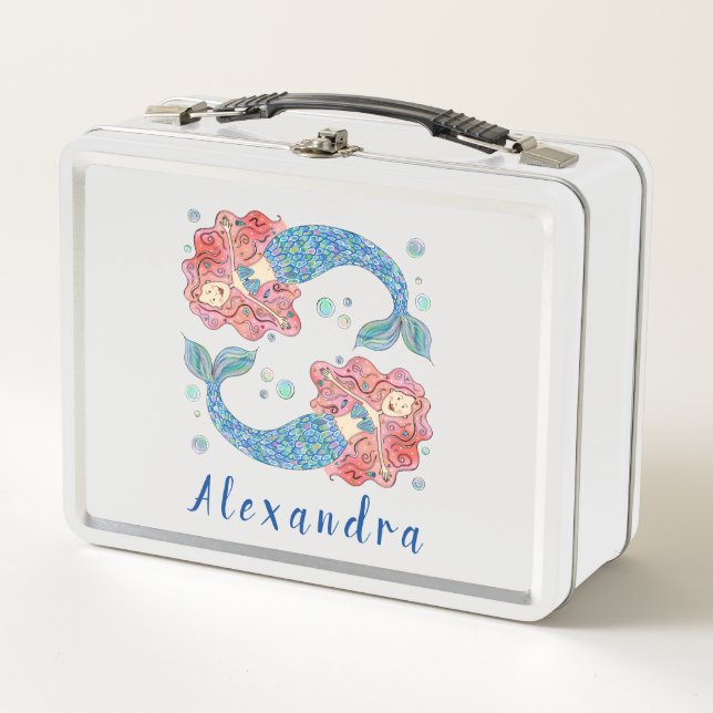 Personalized Mermaid Pattern Metal Lunch Box (Front)