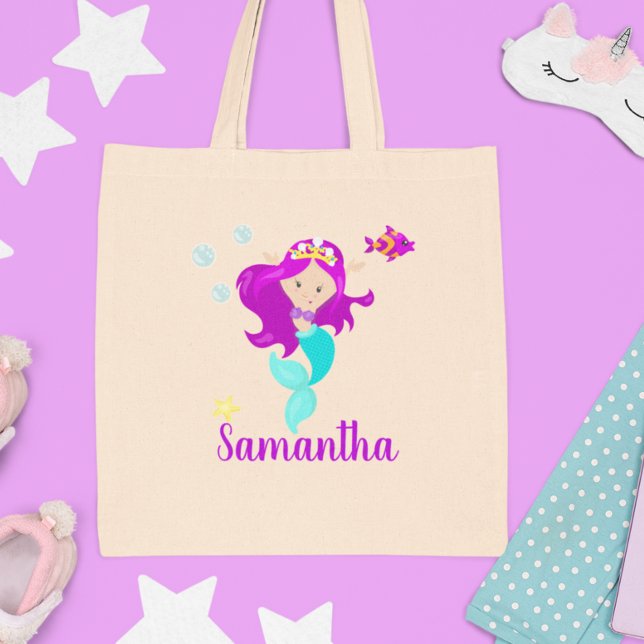 Personalized Mermaid Princess Cute Tote Bag (Creator Uploaded)