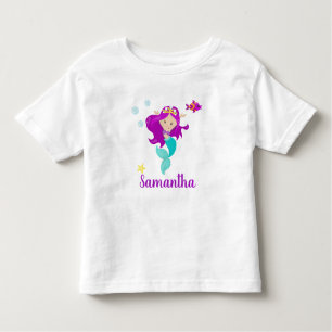 Personalized Mermaid Princess Purple Personalized Toddler T-shirt