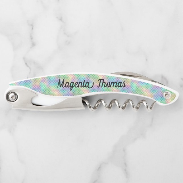Personalized Mermaid Scale Waiter's Corkscrew (Front)