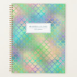Personalized Mermaid Scales Rainbow Shimmer 2024 Planner<br><div class="desc">A trendy,  colorful planner featuring a shimmering mermaid scales pattern in pastel rainbow shades. Personalize it with your name and the year or other text of your choice in pastel blue on a white rectangle.</div>